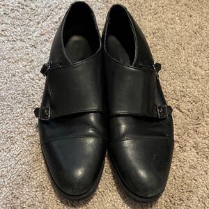 Zara Black Double Monk Strap Derbys